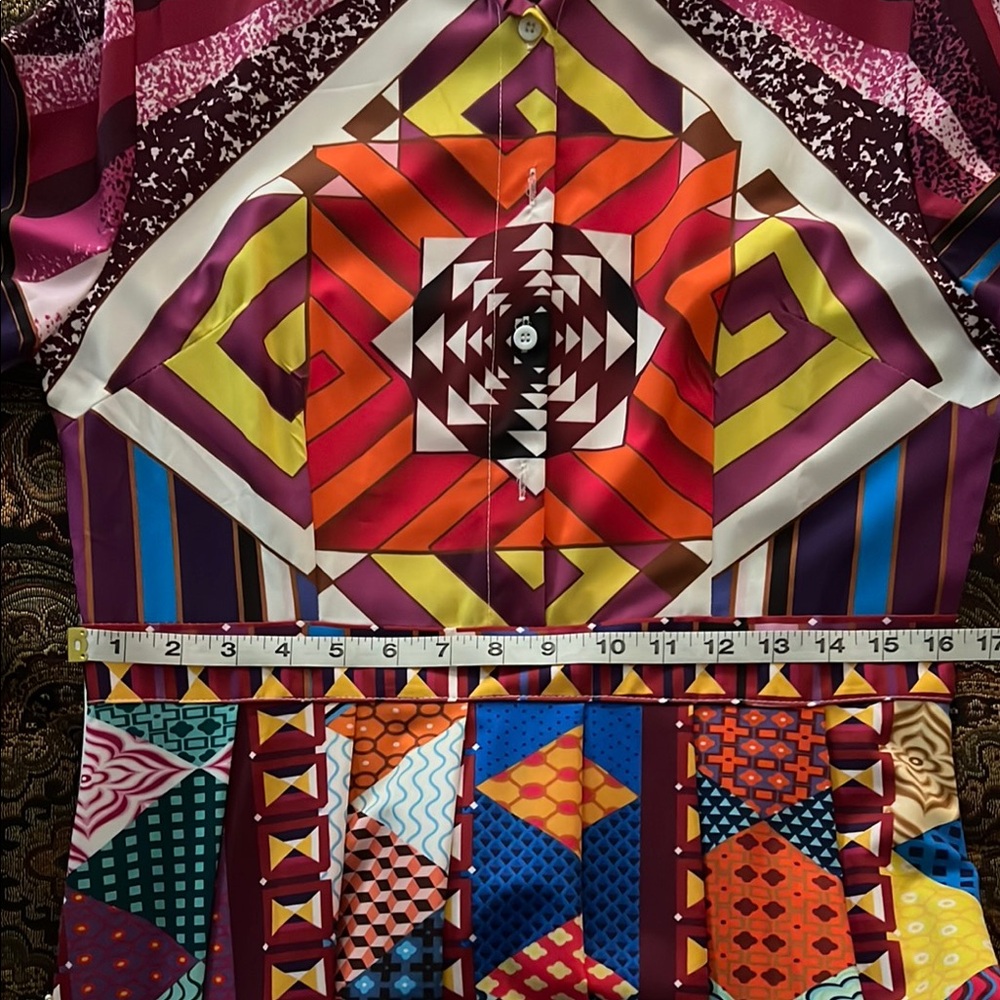 Multicolor Geometric Pattern Dress - Picture 5 of 5